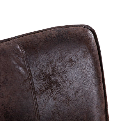 Avery Counter Chair in Dark Brown Leather with Matte Brown Legs