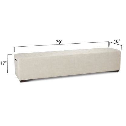 Arabella 79" Bench in Beige Linen