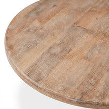 54 Inch Round Wood Dining Table, Solid Pedestal Kitchen Table, Antique Oak