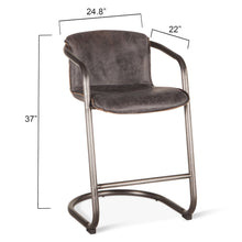 Chiavari Leather Counter Chair in Antique Ebony