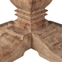 54 Inch Round Wood Dining Table, Solid Pedestal Kitchen Table, Antique Oak