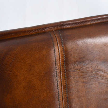 Brisbane Stanley Counter Chair in Hand Washed Chestnut Leather