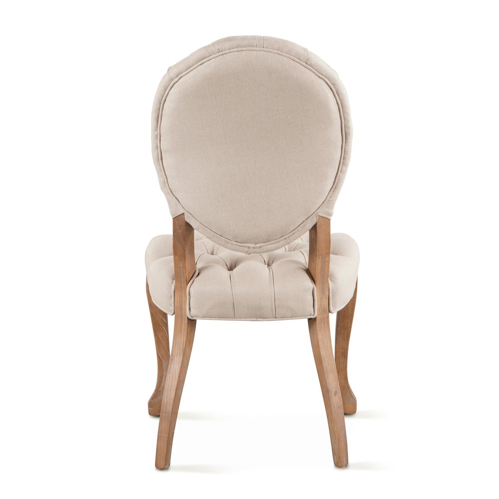 Portia Tufted Dining Chair in Beige Linen