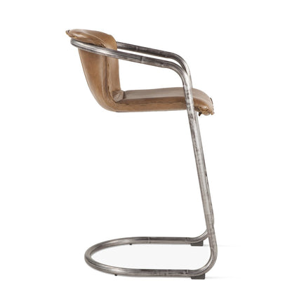 Chiavari Leather Bar Chair in Chestnut