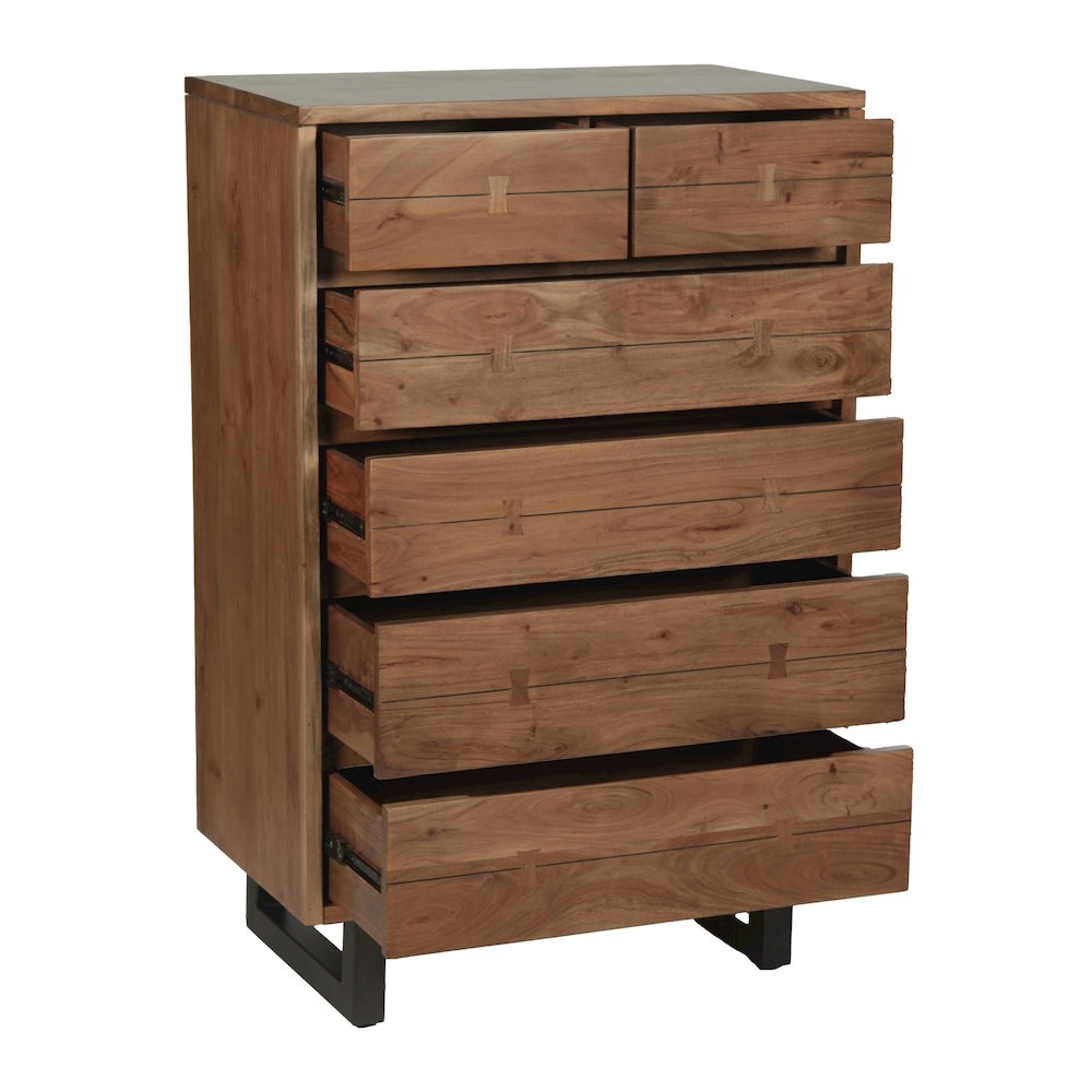 Glenwood 34" Tall Chest in Smoked Acacia