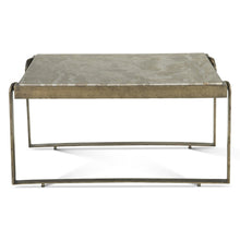 Rhodes 32" Coffee Table with Marble and Antique Brass