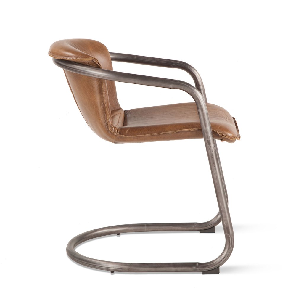 Chiavari Leather Dining Chair in Chestnut