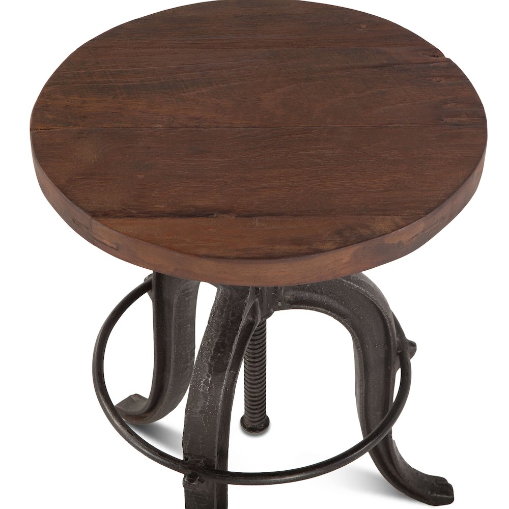 Paxton-Stool 16in teak top-reclaimed