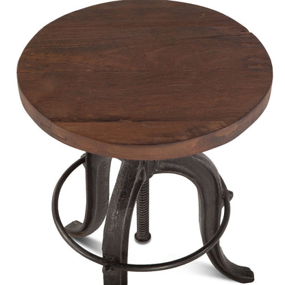 Paxton-Stool 16in teak top-reclaimed