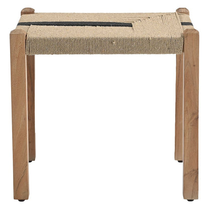 Delmar 20" Ottoman Stool in Woven Natural and Black Rope