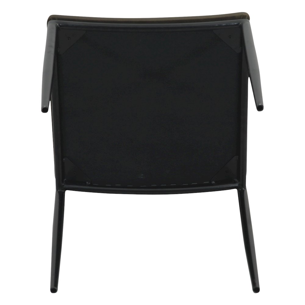 Sutton 18" Dining Chair Olive Green Leather and Iron