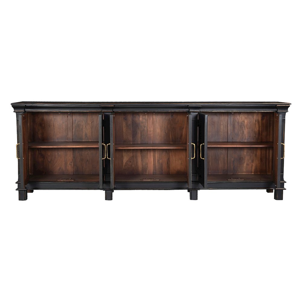 Trento 100" Sideboard in Distressed Black