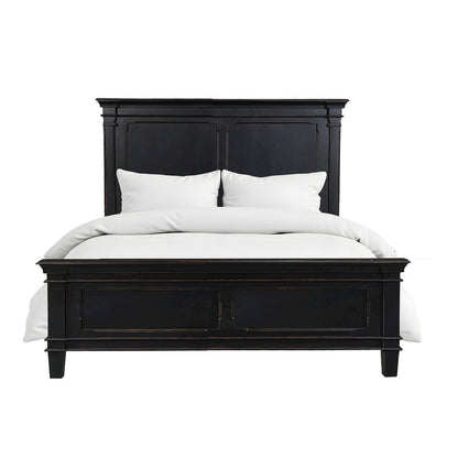 Trento Queen Bed in Distressed Black