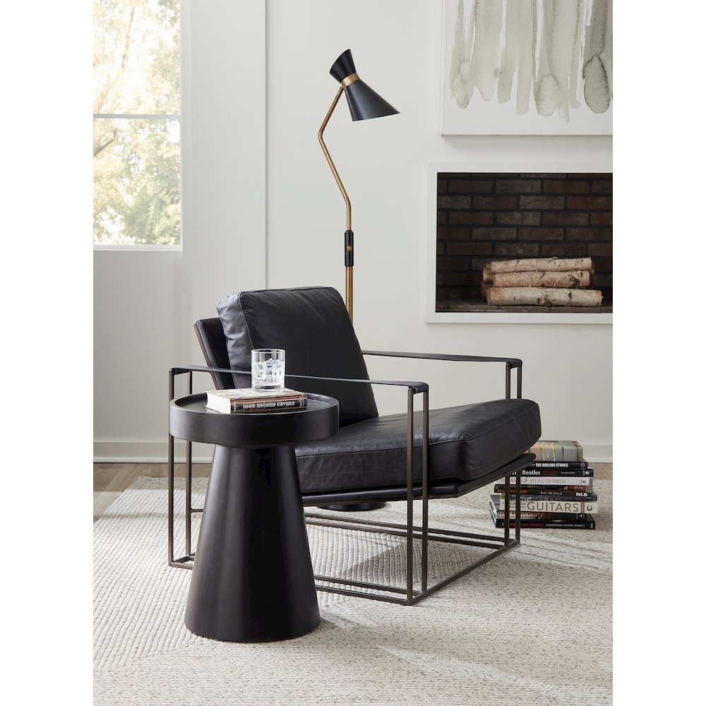Portlando Armchair in Black Leather