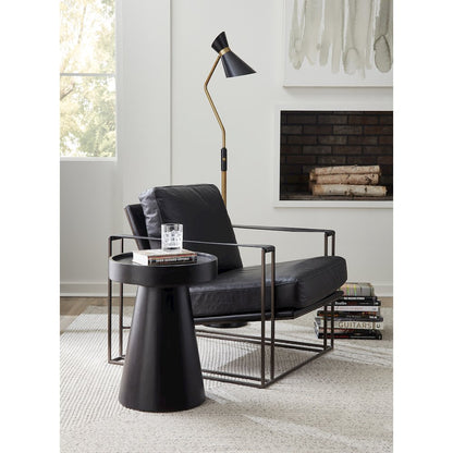 Portlando Armchair in Black Leather