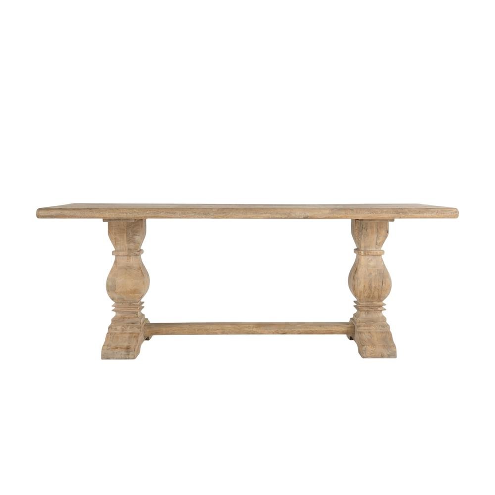 84 Inch Rectangle Wood Dining Table, Antique Oak Finish Dining Room Table