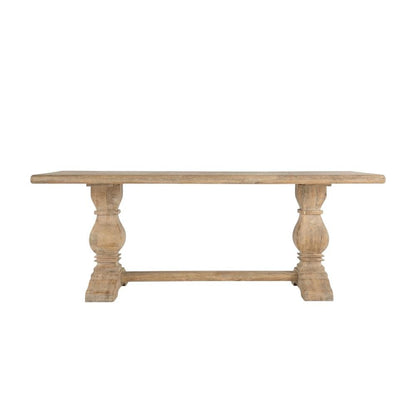 84 Inch Rectangle Wood Dining Table, Antique Oak Finish Dining Room Table