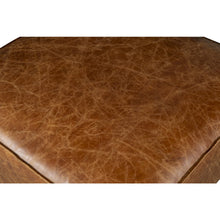 Chiavari Ottoman in Coco Brown Leather