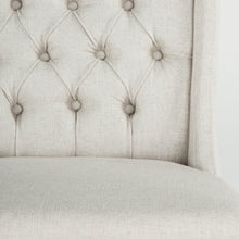 Chloe Off-White Linen Dining Chair With Napoleon Legs