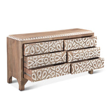 Haveli Dresser 61in Carved, Natural White