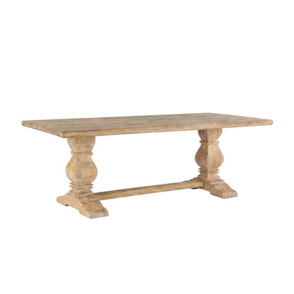 84 Inch Rectangle Wood Dining Table, Antique Oak Finish Dining Room Table