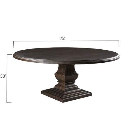 Toulon 72" Round Dining Table in Vintage Brown