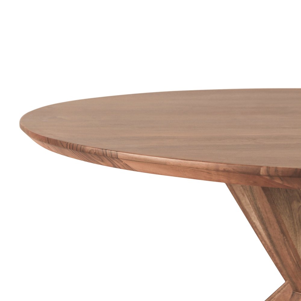 Stockholm 54" Round Dining Table in Weathered Acacia