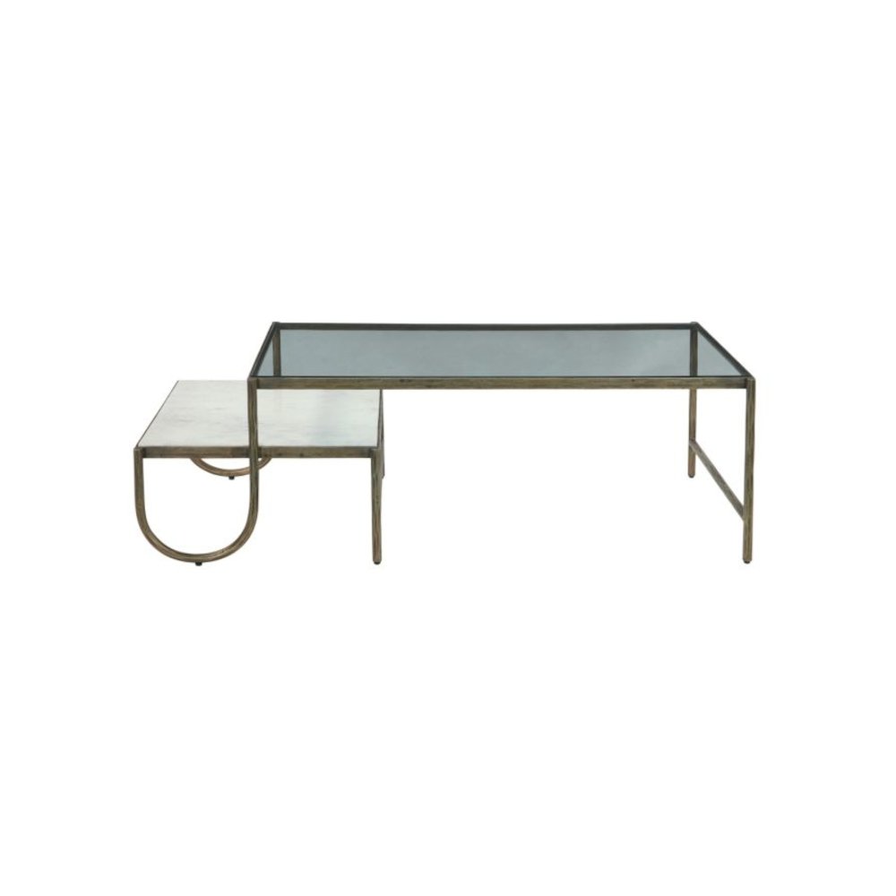Sonoma 52" Nesting Coffee Table with Glass and Marble Top