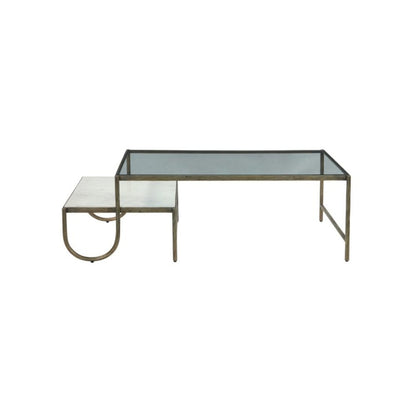 Sonoma 52" Nesting Coffee Table with Glass and Marble Top