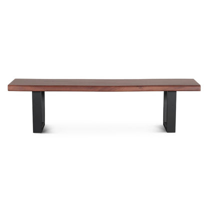 Yarrow 68" Bench in Light Sequoia with Gunmetal Legs