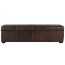78 Inch Diamond Tufted Leather Bench, Long Upholstered Bench, Antique Bronze
