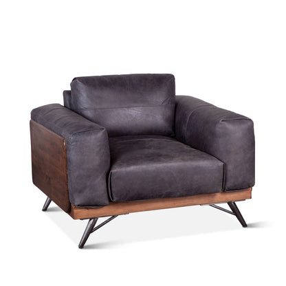 Chiavari Armchair in Antique Ebony Leather