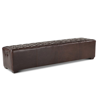 Arabella 79" Bench in Brown Leather