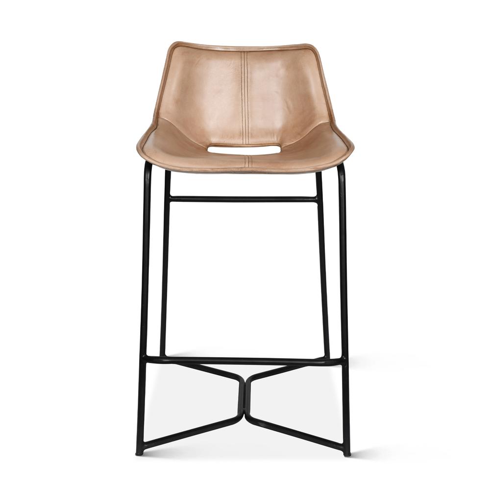Brisbane Stanley Counter Chair in Antique Ivory Leather