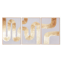 Pulse Pattern Hand Painted Framed Triptych