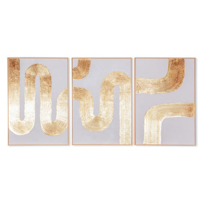 Pulse Pattern Hand Painted Framed Triptych
