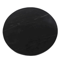 Palm Desert Natural Marble Black Dining Table with Zinc Tulip Base