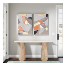 Muted Mosaic 1 Hand Painted Framed Diptych
