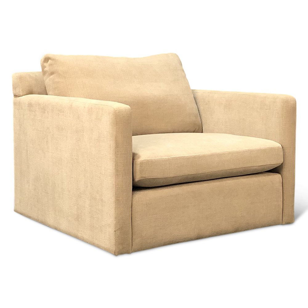 Genova Accent Chair in Oat Chenille Fabric
