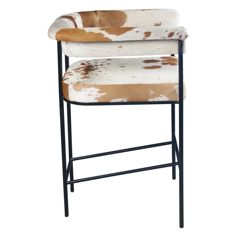 Charleston 18" Counter Armchair in Brown Hair on Hide