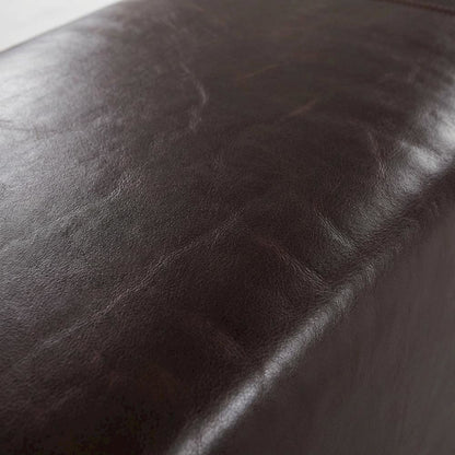 78 Inch Diamond Tufted Leather Bench, Long Upholstered Bench, Antique Bronze
