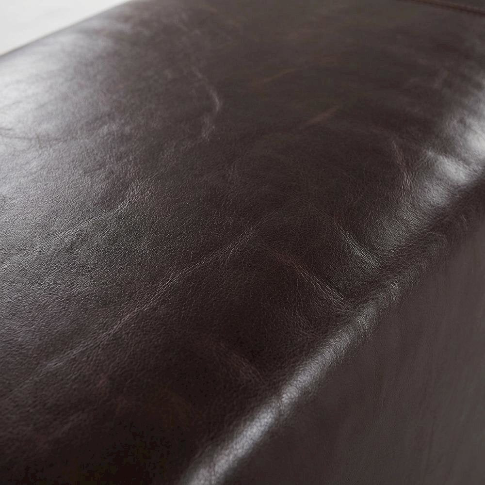 78 Inch Diamond Tufted Leather Bench, Long Upholstered Bench, Antique Bronze