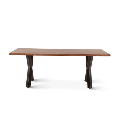 Elliston 80" Dining Table in Sheesham and Matte Black Iron