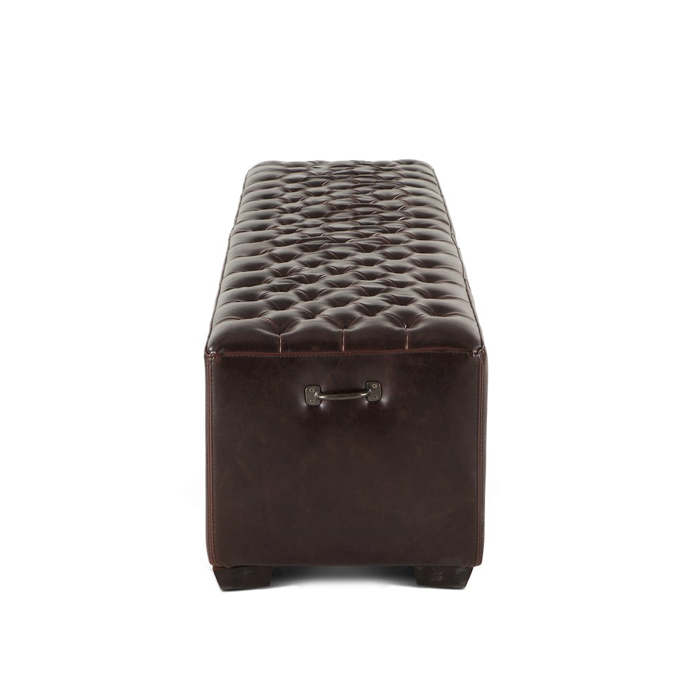 Arabella 79" Bench in Brown Leather