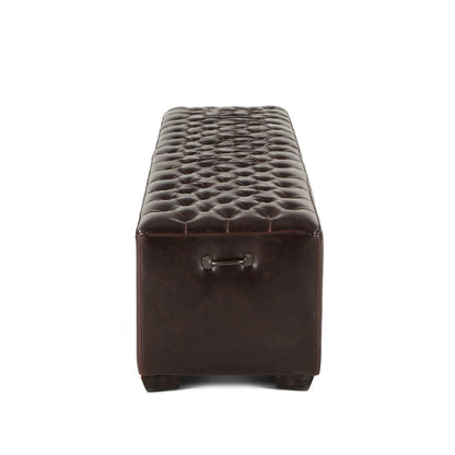 Arabella 79" Bench in Brown Leather