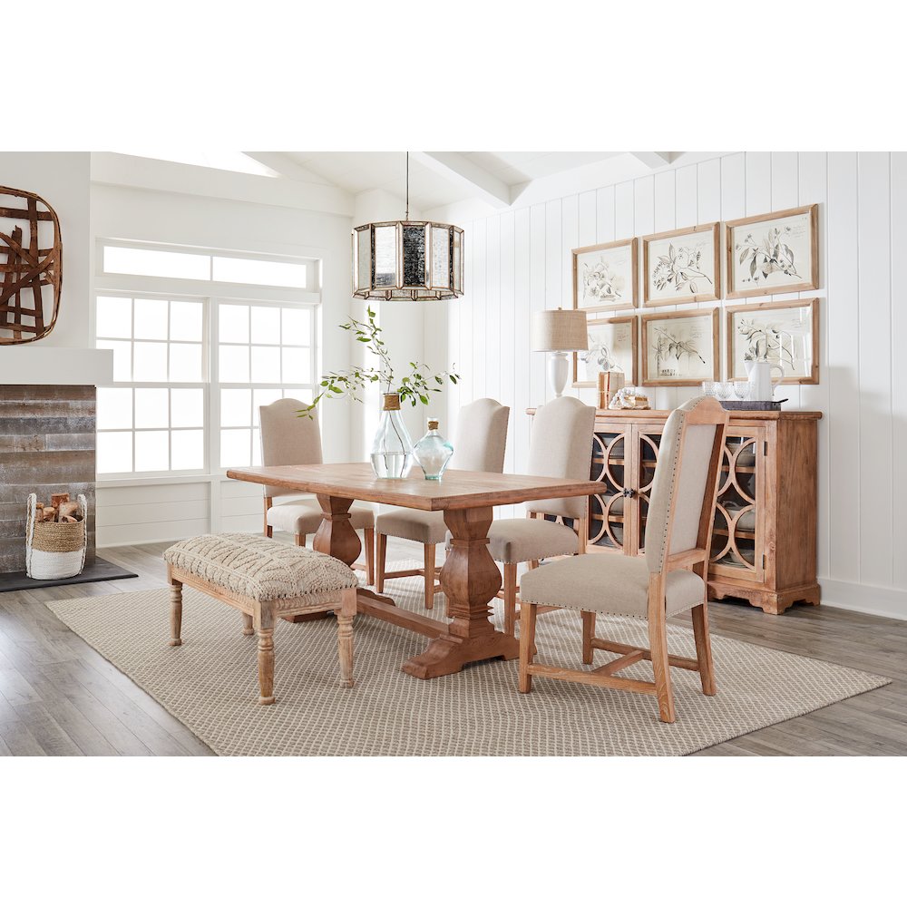 Pengrove 75" Glass Cabinet in Antique Oak Finish