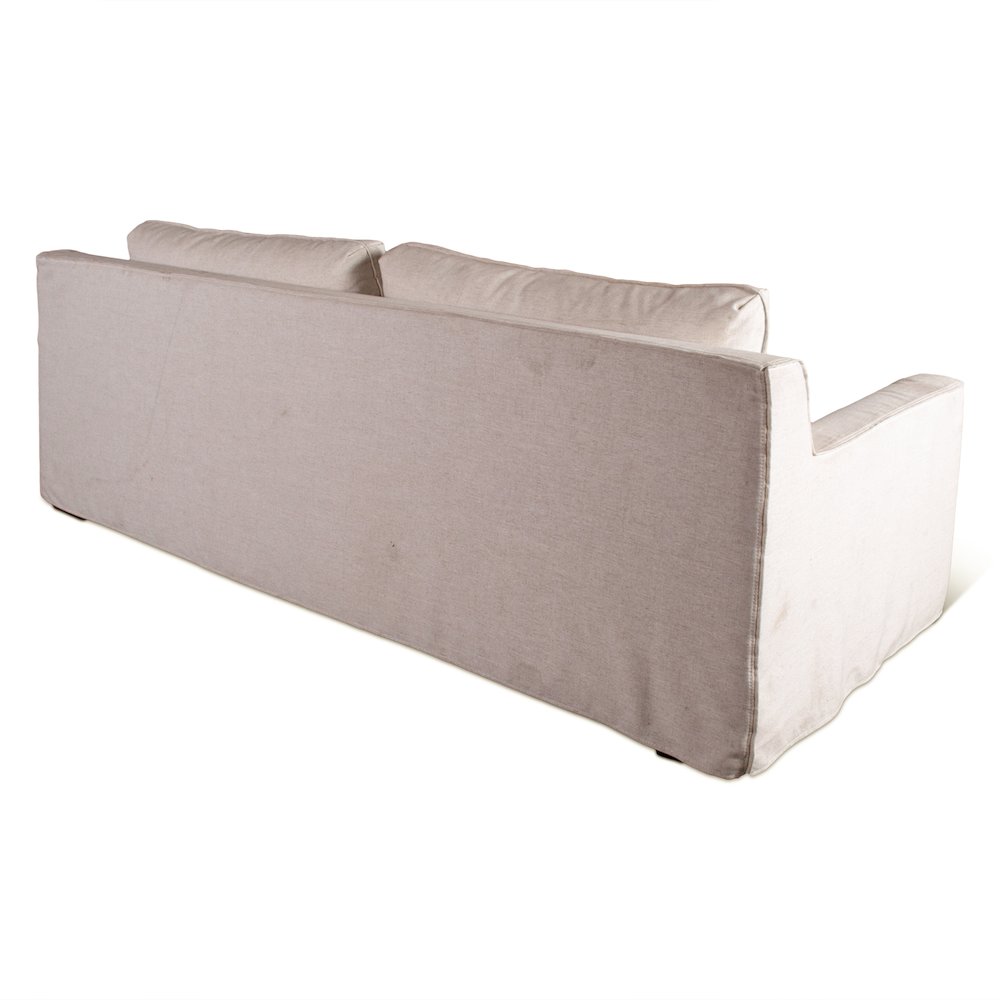 Oliver Sofa in White Linen Slipcover