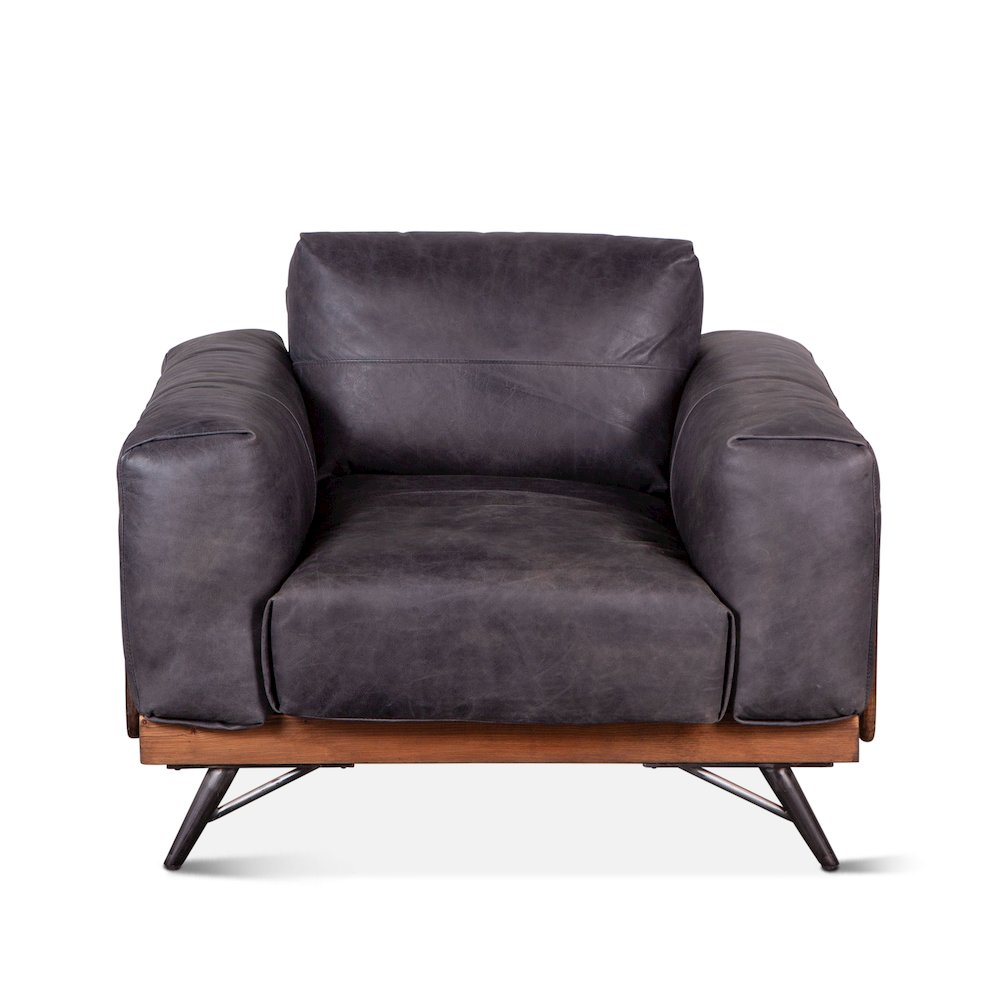 Chiavari Armchair in Antique Ebony Leather