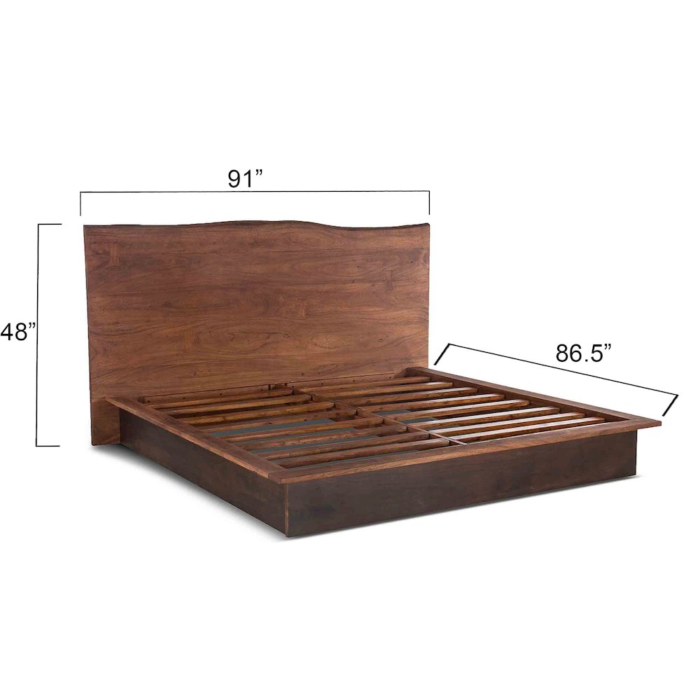 Palermo King Bed in Acacia with Raw Walnut Finish