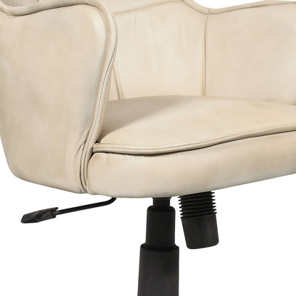 Thorpe Swivel Desk Chair in Antique Ivory Leather